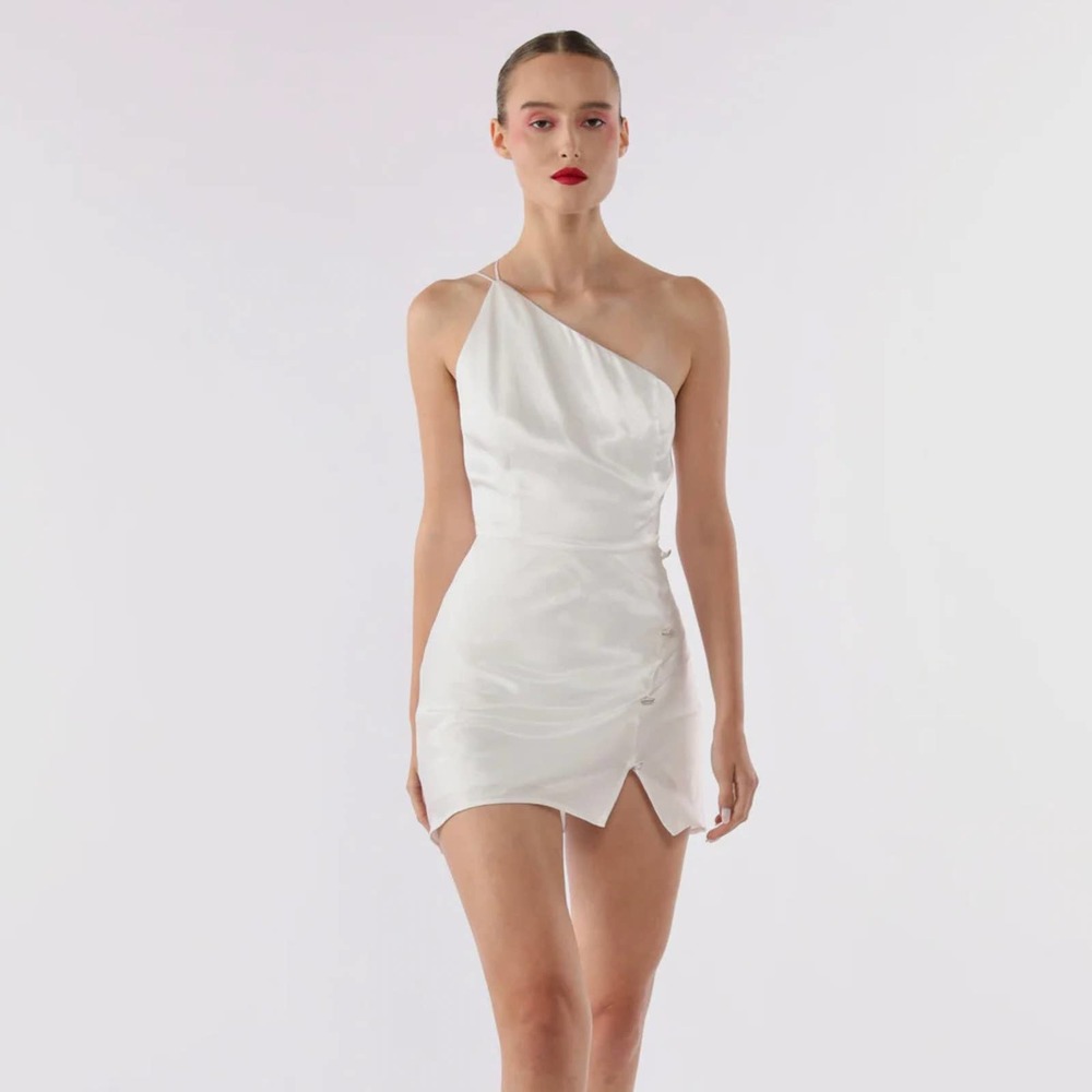 NWT Sau‎ Lee Halle Mini Dress in Ivory Size 2